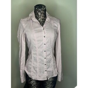 White House Black Market Striped Women's Button Down Ls Shirt Size 0
